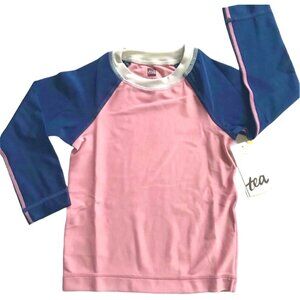 NWT Tea Collection Mauve Glow Colorblock LS Rashguard UPF 40 Size 2